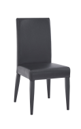 Black Vinyl Chair w/ Steel Legs in Black Finish